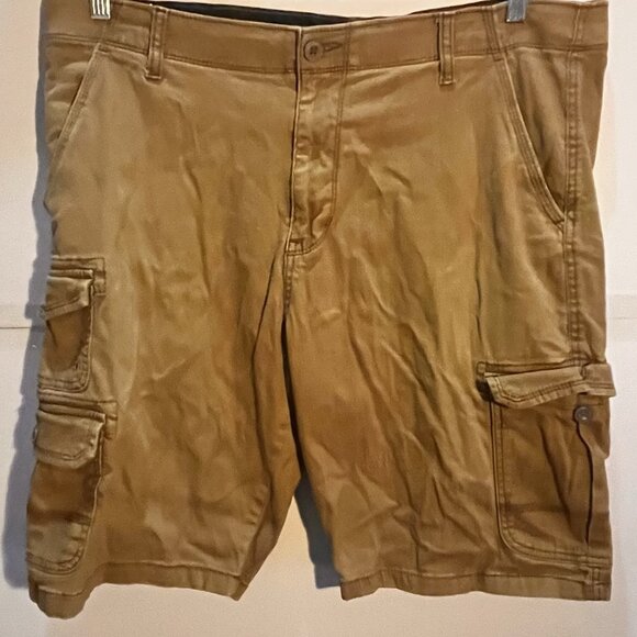 Iron Flex Ripstop Cargo Shorts Khaki Size 38 Utility Outdoor Workwear - Picture 2 of 6